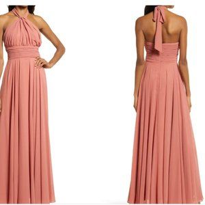 Lulus Chiffon Halter Gown